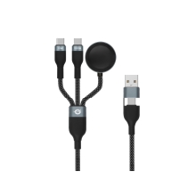 CABLE USB-C 3IN1 1.5M CONCEPTRONIC ETTA08B15 100W  2XUSB-C 1X CARGADOR APPLE WATCH USB 2.0 5A E-MARK