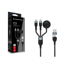 CABLE USB-C 3IN1 1.5M CONCEPTRONIC ETTA08B15 100W  2XUSB-C 1X CARGADOR APPLE WATCH USB 2.0 5A E-MARK