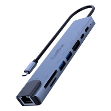 Docking USB-C Coolbox C81 A 1xHDMI 4K 30Hz  2xUSB-C PD 100W 2xUSB-A 1xSD 1xMicroSD 1xRJ45