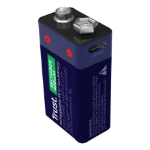 PILAS 9V RECARGABLE TRUST 25745 9V BLISTER 1 UNIDAD USB-C (ECOTASAS INCLUIDAS)