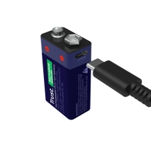 PILAS 9V RECARGABLE TRUST 25745 9V BLISTER 1 UNIDAD USB-C (ECOTASAS INCLUIDAS)
