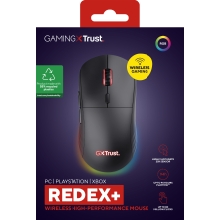 Ratón inalámbrico Trust gaming RGB GXT 927 Redex+ 25.600 DPI ajustable 6 botones