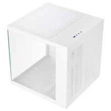 Caja mATX Mars Gaming MC-CUBEW GPU MAX 260mm Cubo Panoramico ARGB USB-C Blanco