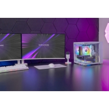 Caja mATX Mars Gaming MC-CUBEW GPU MAX 260mm Cubo Panoramico ARGB USB-C Blanco