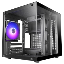 Caja mATX Mars Gaming MC-CUBE GPU MAX 260mm Cubo Panoramico ARGB USB-C negro