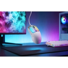 RATON MARS GAMING MM-VIPERW ULTRALIGERO 56G CABLEADO USB 6 BOTONES 12800 DPI RGB BLANCO