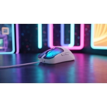 RATON MARS GAMING MM-VIPERW ULTRALIGERO 56G CABLEADO USB 6 BOTONES 12800 DPI RGB BLANCO