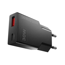 CARGADOR USB GAN MARS GAMING MD-GAN30 30W 1xUSB-C 1xUSB-A PD NEGRO