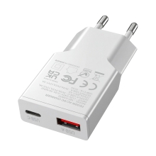 Cargador USB GAN MARS GAMING 30W 1xUSB-C 1xUSB-A PD blanco