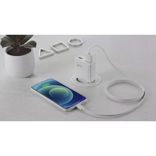 Cargador USB GAN MARS GAMING 30W 1xUSB-C 1xUSB-A PD blanco