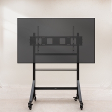 Soporte De Suelo Con Ruedas Tooq Fs20105m-b 60-105" Max 150kg Vesa 1000x600 Bandejas Negro