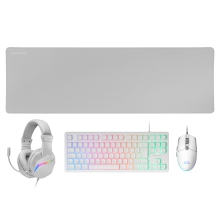 Teclaro, Ratón y alfombrilla MARS GAMING MCP-RGB3 TKL H-MECH Red ratón RGB blanco