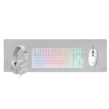 Teclaro, Ratón y alfombrilla MARS GAMING MCP-RGB3 TKL H-MECH Red ratón RGB blanco