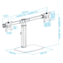 SOPORTE MESA DB1732TN-B GIRA INCLI 1 BRAZO 17-32, NEGRO