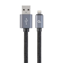 Cable trenzado Gembird de USB-A a Lightning 1,8m Negro