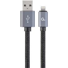 Cable trenzado Gembird de USB-A a Lightning 1,8m Negro