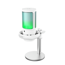 MICROFONO TRUST GXT 238W AURON GAMING USB ILUMINACION LED PATRON CARDIOIDE TRIPODE BLANCO