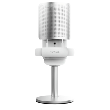 MICROFONO TRUST GXT 238W AURON GAMING USB ILUMINACION LED PATRON CARDIOIDE TRIPODE BLANCO