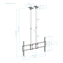 SOPORTE TECHO DOBLE MASTIL TOOQ LPCE11120TSLI-B 60-120" NEGRO