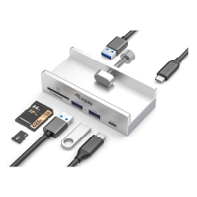 HUB USB-C EQUIP 128968 A 2xUSB-A 1xUSB-C 1xSD 1xTF CLIP AJUSTABLE