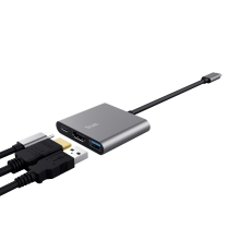 DOCKING USB-C TRUST DALYX 3 EN 1 1xHDMI 4K 1xUSB-A 3.2 1xUSB-C PD 100W GRIS