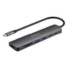 Docking USB-C 7 en 1 Ewent EW1152 1xHDMI 4K USB-C PD 100W, 2xUSB-A 1xUSB-C Datos y Lector de Tarjetas SD/TF
