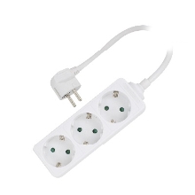 Regleta ewent 3 tomas shucko y 1.5 metros de cable blanco