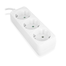 Regleta ewent 3 tomas shucko y 1.5 metros de cable blanco