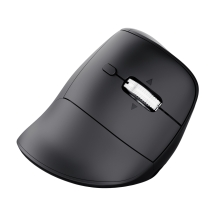 Ratón vertical Trust VYRAN inalámbrico Ergo 2400DPI 7 botones hiperscroll multidevice recargable USB-C negro