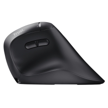 Ratón vertical Trust VYRAN inalámbrico Ergo 2400DPI 7 botones hiperscroll multidevice recargable USB-C negro