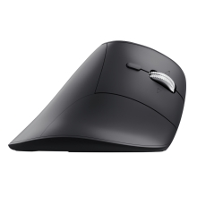 Ratón vertical Trust VYRAN inalámbrico Ergo 2400DPI 7 botones hiperscroll multidevice recargable USB-C negro