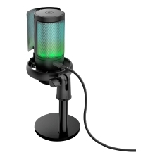 MICROFONO TRUST GXT 238 AURON GAMING USB ILUMINACION LED PATRON CARDIOIDE TRIPODE NEGRO