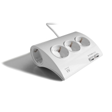 Regleta de escritorio ewent 5 tomas de corriente 2 puertos usb blanco