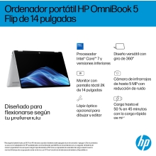 HP Omnibook 5 Flip 14-fp0057ns core 7-150u 14" táctil 16GB 1TB W11 plata