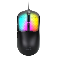 RATON MARS GAMING MM-VIPER ULTRALIGERO 56G CABLEADO USB 6 BOTONES 12800 DPI RGB NEGRO