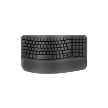 TECLADO LOGITECH WIRELESS WAVE KEYS ERGONOMICO ONDULADO REPOSITOR RECEPTOR BOLT GRAFITO