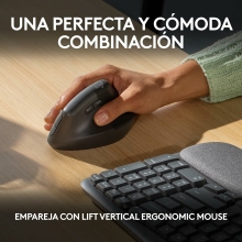 TECLADO LOGITECH WIRELESS WAVE KEYS ERGONOMICO ONDULADO REPOSITOR RECEPTOR BOLT GRAFITO