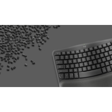 TECLADO LOGITECH WIRELESS WAVE KEYS ERGONOMICO ONDULADO REPOSITOR RECEPTOR BOLT GRAFITO