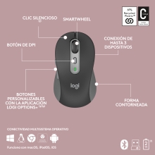 TECLADO Y MOUSE LOGITECH WIRELESS SIGNATURE SLIM MK950 MULTIDISPOSITIVO 4000 DPI ERGONOMICO GRAFITO