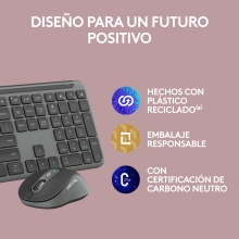 TECLADO Y MOUSE LOGITECH WIRELESS SIGNATURE SLIM MK950 MULTIDISPOSITIVO 4000 DPI ERGONOMICO GRAFITO