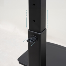 TooQ COMETA Soporte de Suelo con Ruedas con Regulación de Altura para Pantallas 37"- 70", Rotación 90°, Negro