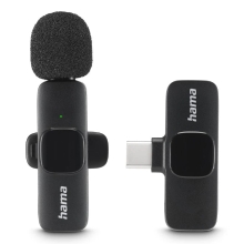 MICROFONO HAMA SMART WIRELESS GADGET USB-C CANCELACION RUIDO IA PATRON OMNIDIRECCIONAL PINZA NEGRO