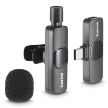 MICROFONO HAMA SMART WIRELESS GADGET USB-C CANCELACION RUIDO IA PATRON OMNIDIRECCIONAL PINZA NEGRO
