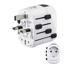 ADAPTADOR DE VIAJE HAMA DE 3 CLAVIJAS HASTA 150 PAISES