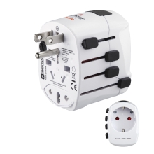ADAPTADOR DE VIAJE HAMA DE 3 CLAVIJAS HASTA 150 PAISES