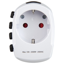 ADAPTADOR DE VIAJE HAMA DE 3 CLAVIJAS HASTA 150 PAISES