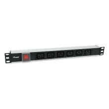 REGLETA RACK 19" 1U EQUIP 6 TOMAS C19 CON INTERRUPTOR CONECTOR IEC20 333319