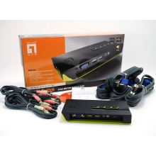 CONMUTADOR AUTOMATICO SOBREMESA LEVEL ONE V/T/M 1a4 CPUs USB CON AUDIO CABLES INCLUIDOS