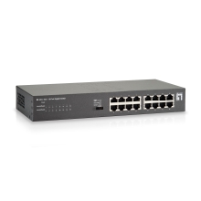 SWITCH LEVEL ONE NO GESTION 16P 10/100/1000 MINI CON KIT MONTAJE RACK 19"
