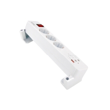REGLETA ALIMENTACION EQUIP 245556 CON ABRAZADERA 3 TOMAS SCHUKO 2XUSB-C 1XUSB-A 20W BLANCO